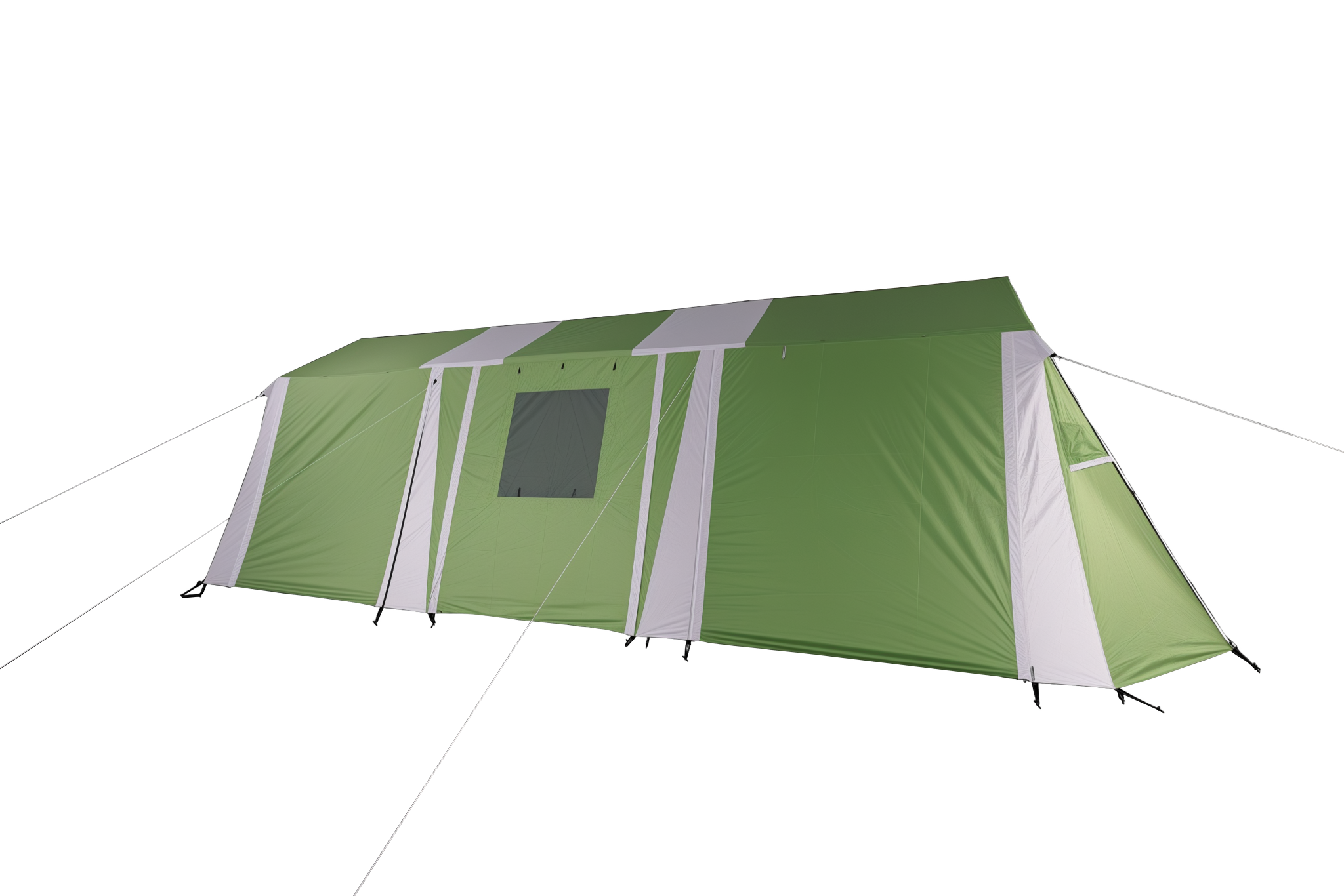 Canopy style entrance on large group camping tent